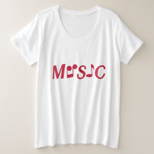 MUZIEK aangepaste shirten en jassen Grote Maat T-shirt