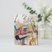 Muziek - Abstract Briefkaart voor kunstkaarten (Staand voorkant)