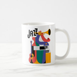 Muziek abstracte kunst koffiemok