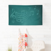 Muziek achtergrond of achtergrond in blauwgroen spandoek (Insitu)