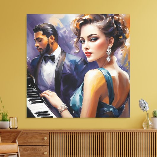 Muziek afspelen canvas afdruk (Insitu (Woonkamer))