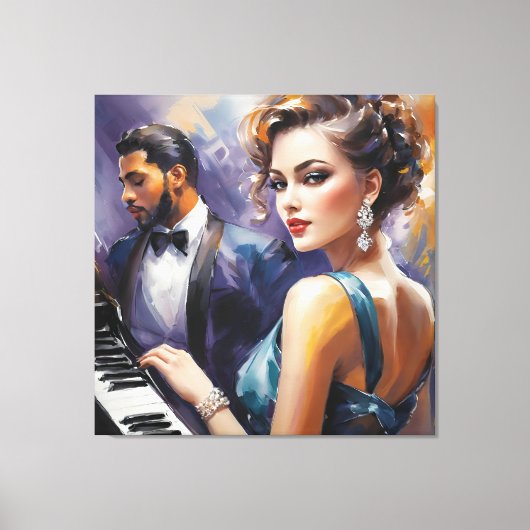 Muziek afspelen canvas afdruk (Voorkant)