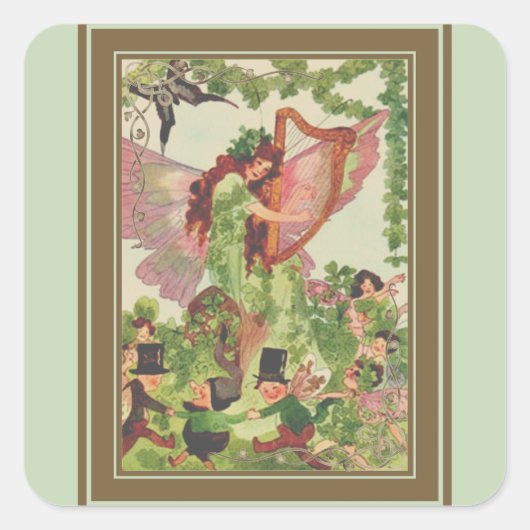 Muziek afspelen muziek vierkante sticker (Voorkant)