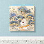 Muziek afspelen via Lotus Pond Canvas Afdruk (Insitu (Houten vloer))