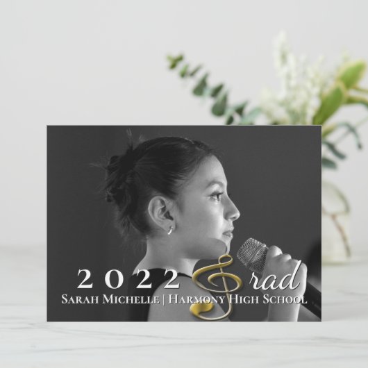 Muziek Afstuderen Aankondiging Treble Clef Afstude (Staand voorkant)