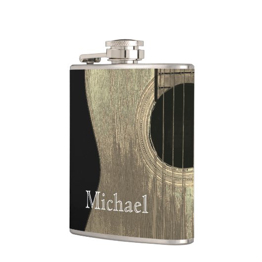 Muziek Akoestische gitaar Black en Beige Heupfles (Links)