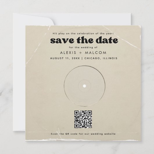  Muziek Album Hoesje Bruiloft Save the Date (Achterkant)