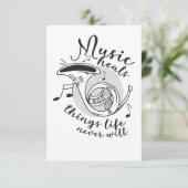 Muziek als muziek hoort dingen leven bedankkaart (Staand voorkant)