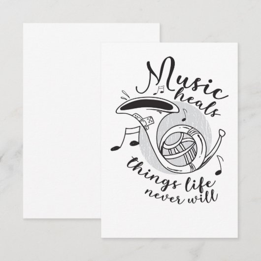 Muziek als muziek hoort dingen leven bedankkaart (Voorkant / Achterkant)