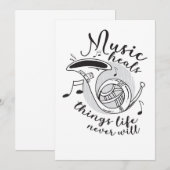 Muziek als muziek hoort dingen leven bedankkaart (Voorkant / Achterkant)