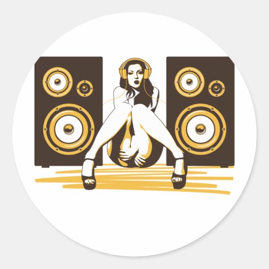 Muziek alstublieft ronde sticker (Voorkant)