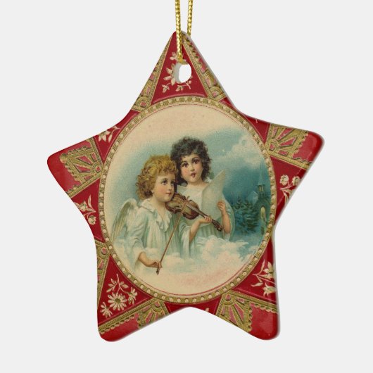 MUZIEK ANGELS STAR KERAMISCH ORNAMENT (Links)