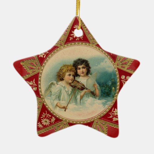 MUZIEK ANGELS STAR KERAMISCH ORNAMENT (Achterkant)