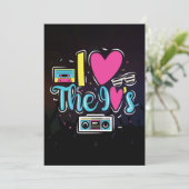 Muziek Art 90s Retro Cassette Party Kaart (Staand voorkant)