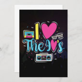 Muziek Art 90s Retro Cassette Party Kaart (Voorkant / Achterkant)