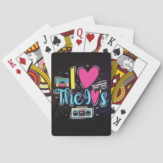 Muziek Art 90s Retro Cassette Party Pokerkaarten (Achterkant)