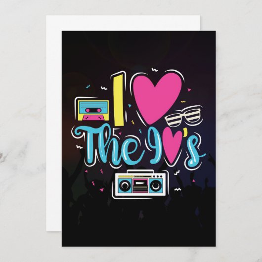 Muziek Art 90s Retro Cassette Party Save The Date (Voorkant / Achterkant)