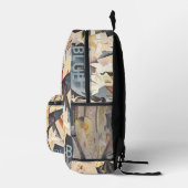 muziek, Art Deco Jazz, Rhapsody in Blue Bedrukte Rugzak (Rechts)