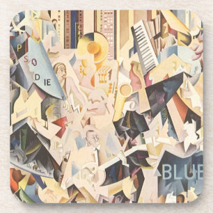 muziek, Art Deco Jazz, Rhapsody in Blue Bier Onderzetter