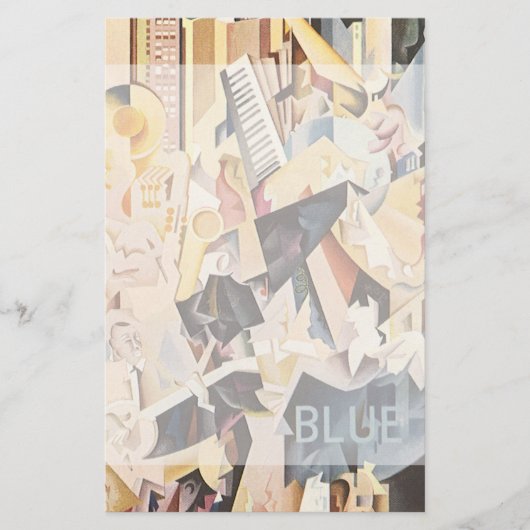 muziek, Art Deco Jazz, Rhapsody in Blue Briefpapier (Voorkant)