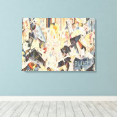 muziek, Art Deco Jazz, Rhapsody in Blue Canvas Afdruk (Insitu (Houten vloer))