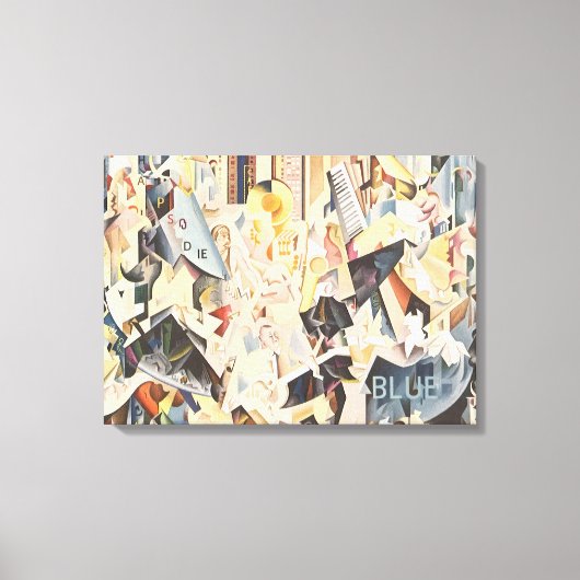 muziek, Art Deco Jazz, Rhapsody in Blue Canvas Afdruk (Voorkant)