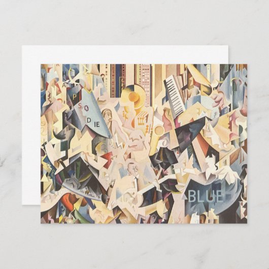 muziek, Art Deco Jazz, Rhapsody in Blue Kaart (Voorkant / Achterkant)