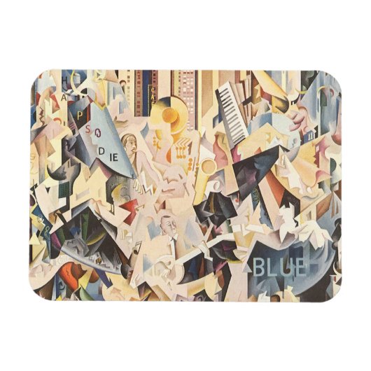  muziek, Art Deco Jazz, Rhapsody in Blue Magneet (Horizontaal)