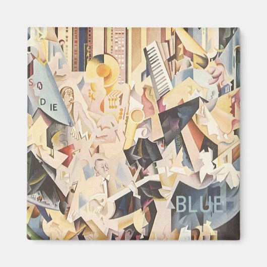  muziek, Art Deco Jazz, Rhapsody in Blue Magneet (Voorkant)