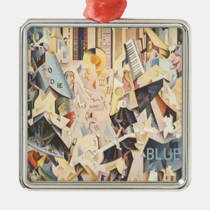 muziek, Art Deco Jazz, Rhapsody in Blue Metalen Ornament