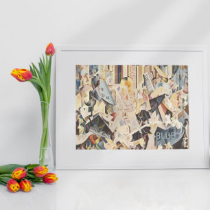  muziek, Art Deco Jazz, Rhapsody in Blue Poster