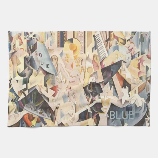  muziek, Art Deco Jazz, Rhapsody in Blue Theedoek (Horizontaal)