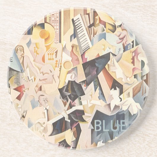 muziek, Art Deco Jazz, Rhapsody in Blue Zandsteen Onderzetter (Voorkant)