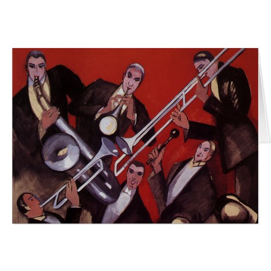 muziek, Art Deco Musical Jazz Band Jamming (Voorkant Horizontaal)