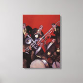  muziek, Art Deco Musical Jazz Band Jamming Canvas Afdruk (Voorkant)