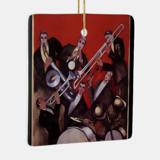 muziek, Art Deco Musical Jazz Band Jamming Keramisch Ornament (Rechts)