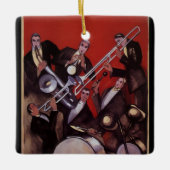  muziek, Art Deco Musical Jazz Band Jamming Keramisch Ornament (Voorkant)