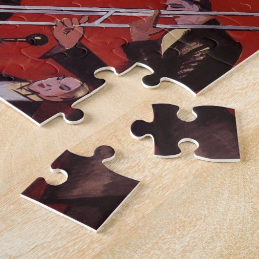 muziek, Art Deco Musical Jazz Band Jamming Legpuzzel (Zijkant)
