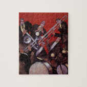 muziek, Art Deco Musical Jazz Band Jamming Legpuzzel (Verticaal)