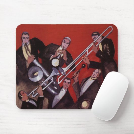  muziek, Art Deco Musical Jazz Band Jamming Muismat (Met muis)