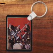  muziek, Art Deco Musical Jazz Band Jamming Sleutelhanger (Achterkant)