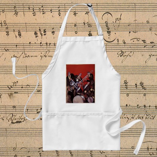 muziek, Art Deco Musical Jazz Band Jamming Standaard Schort