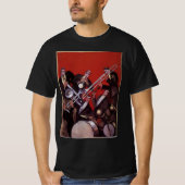 muziek, Art Deco Musical Jazz Band Jamming T-shirt (Voorkant)