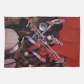  muziek, Art Deco Musical Jazz Band Jamming Theedoek (Horizontaal)