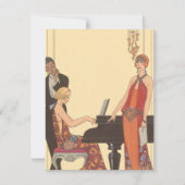 muziek, Art Deco Pianist Musician Invitation Kaart (Voorkant)