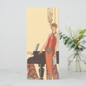 muziek, Art Deco Pianist Musician Singer (Staand voorkant)