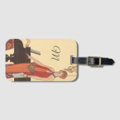  muziek, Art Deco Pianist Musician Singer Bagagelabel (Voorkant (horizontaal))