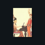 muziek, Art Deco Pianist Musician Singer Canvas Afdruk<br><div class="desc">illustratiekunst deco fijn kunstmuzikaal ontwerp met een pianist die piano speelt en een zanger die op het punt staat te zingen en te presteren met muziek. De vrouwen dragen de klassieke 20-kledij die in de mode is. Incantatie door George Barbier. 1922</div>