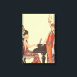 muziek, Art Deco Pianist Musician Singer Canvas Afdruk<br><div class="desc">illustratiekunst deco fijn kunstmuzikaal ontwerp met een pianist die piano speelt en een zanger die op het punt staat te zingen en te presteren met muziek. De vrouwen dragen de klassieke 20-kledij die in de mode is. Incantatie door George Barbier. 1922</div>