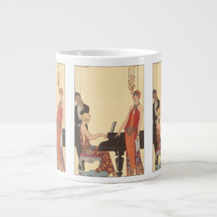  muziek, Art Deco Pianist Musician Singer Grote Koffiekop